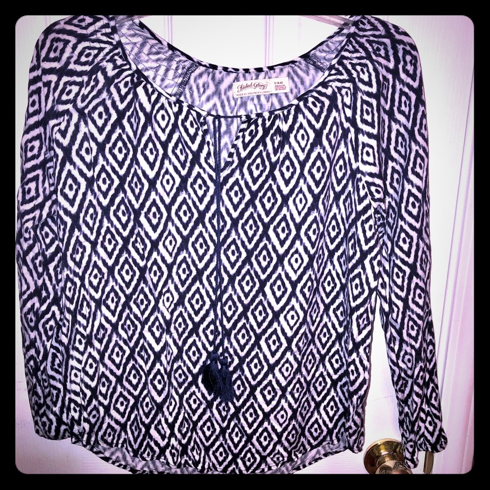 Navy long sleeve blouse
